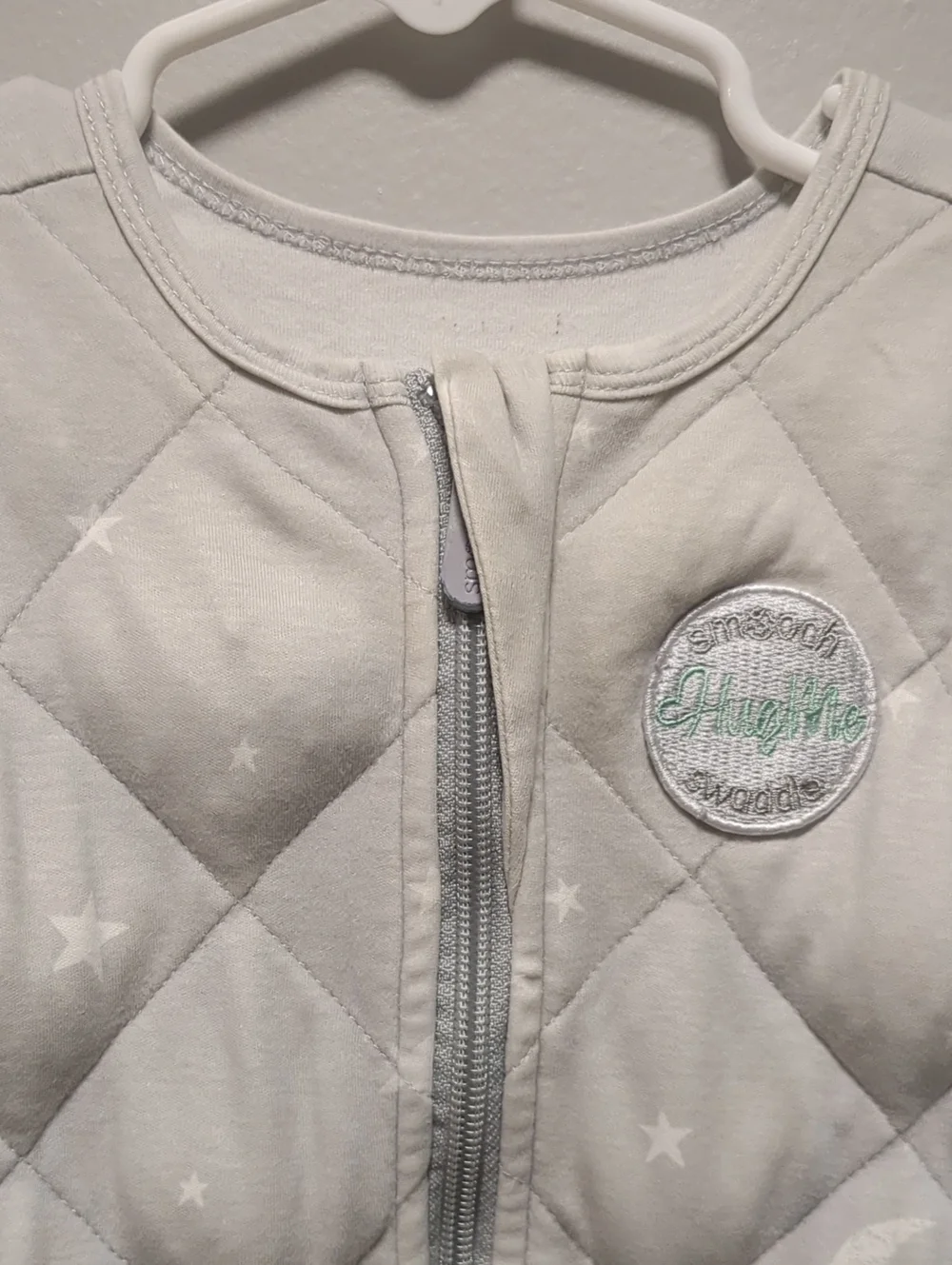 SMOOCH Babies HugMe Baby Infant Quilted Sleep Sack Gray White - Size 6-12 Months
